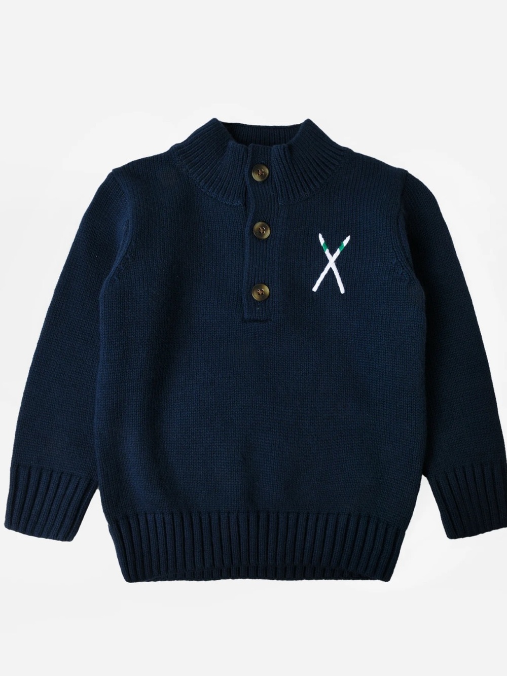 CLASSIC PREP Boys' Scott Button Placket Skier Sweater size 14